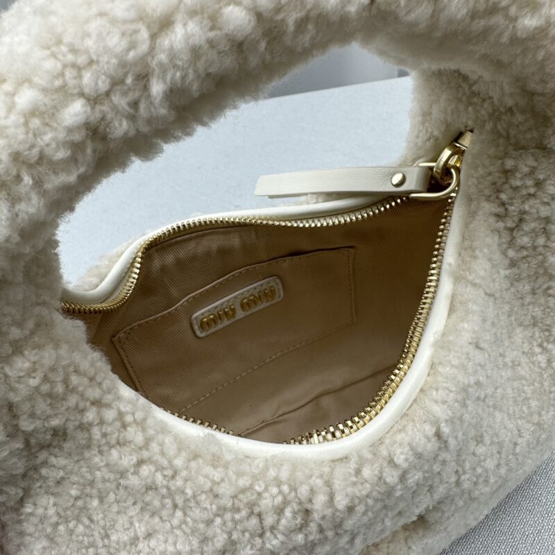 Replica Miu Miu Wander White Wool - authentic-look luxury purse replica