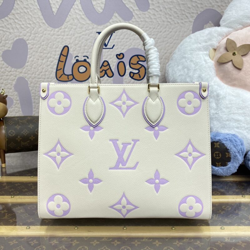 Replica LV OnTheGo White Purple - best quality luxury bag dupe