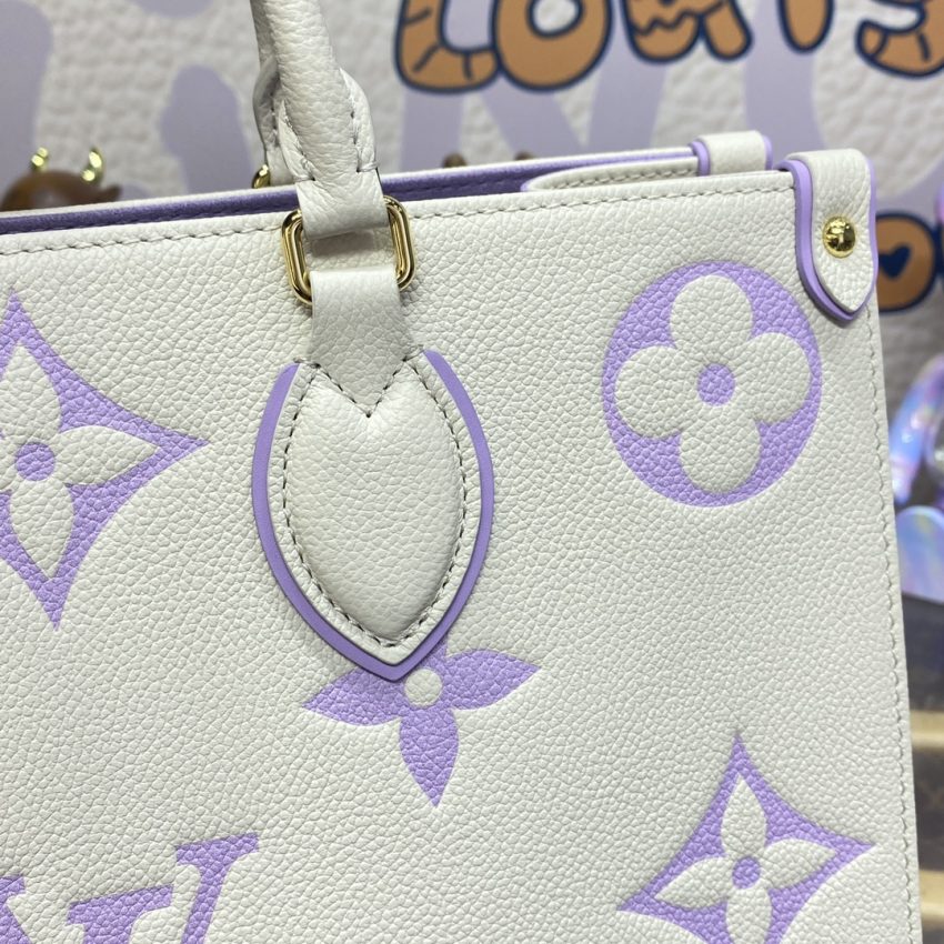 Replica LV OnTheGo White Purple - high-accuracy replica luxury purse