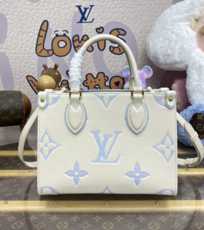 Replica LV OnTheGo PM Light Blue - premium 1:1 fake handbag model
