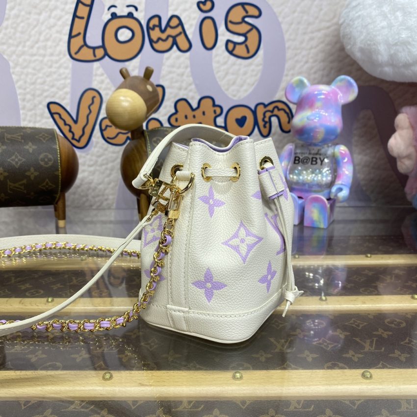 Replica Louis Vuitton Nano Noe White Purple - high-accuracy replica luxury purse