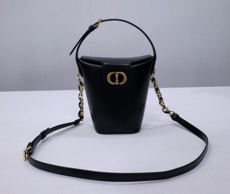 Replica Dior 30 Montaigne Amber Chain Black - premium 1:1 fake handbag model
