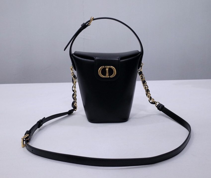 Replica Dior 30 Montaigne Amber Chain Black - premium 1:1 fake handbag model