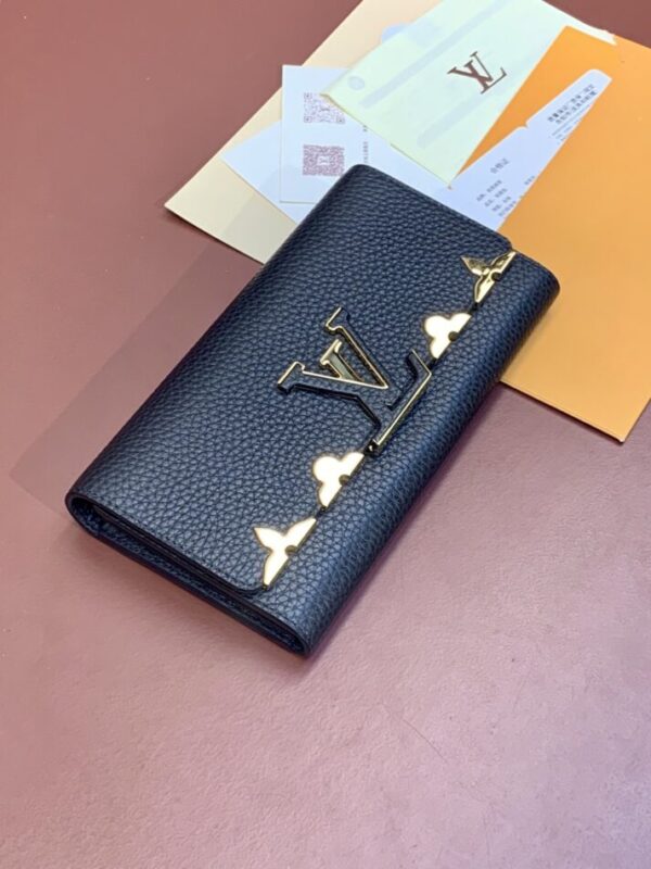 Replica Louis Vuitton Capucines Long Black - high-end fake designer purse