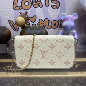 Replica Louis Vuitton Félicie Pochette White Pink - top-rated replica designer bag