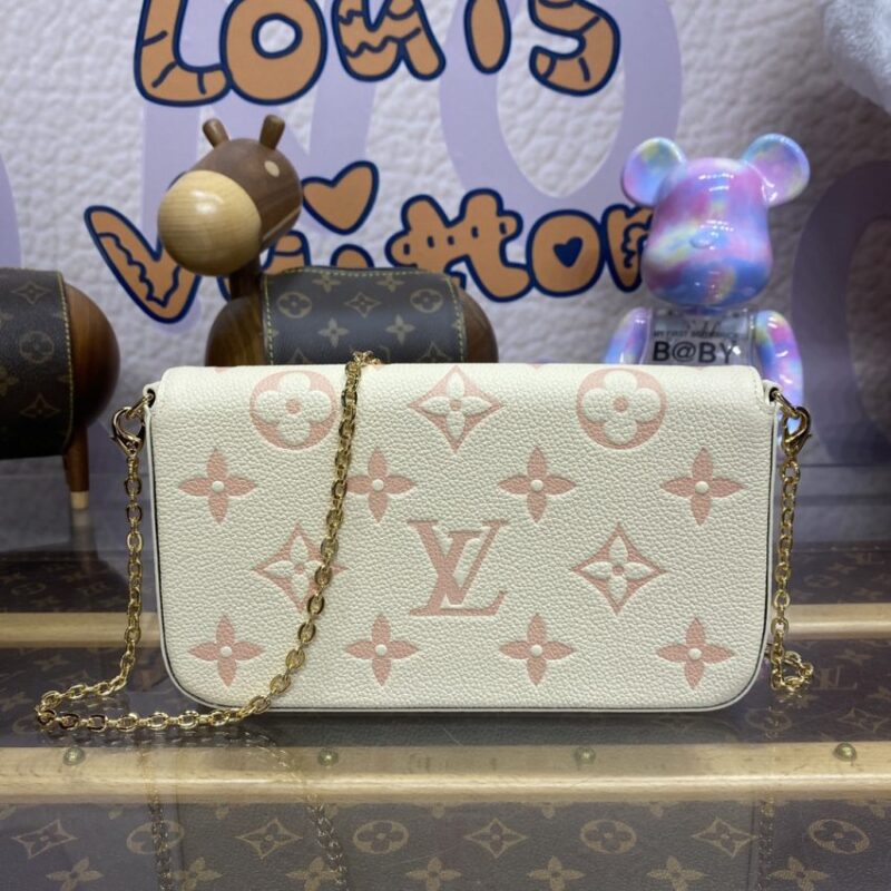 Replica Louis Vuitton Félicie Pochette White Pink - top-rated replica designer bag