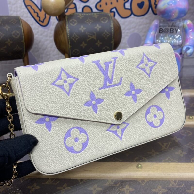 Replica Louis Vuitton Felicie Pochette White Purple - high-accuracy replica luxury purse