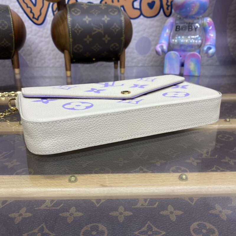 Replica Louis Vuitton Felicie Pochette White Purple - top-tier luxury replica shoulder bag