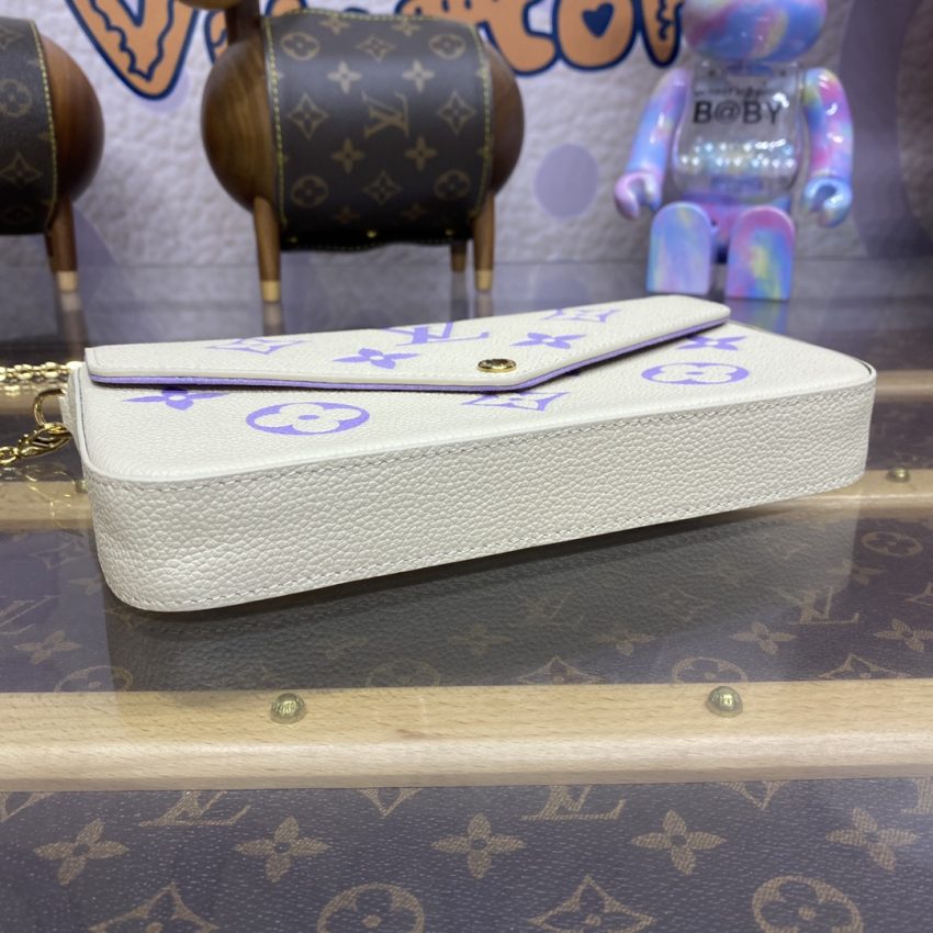 Replica Louis Vuitton Felicie Pochette White Purple - top-tier luxury replica shoulder bag