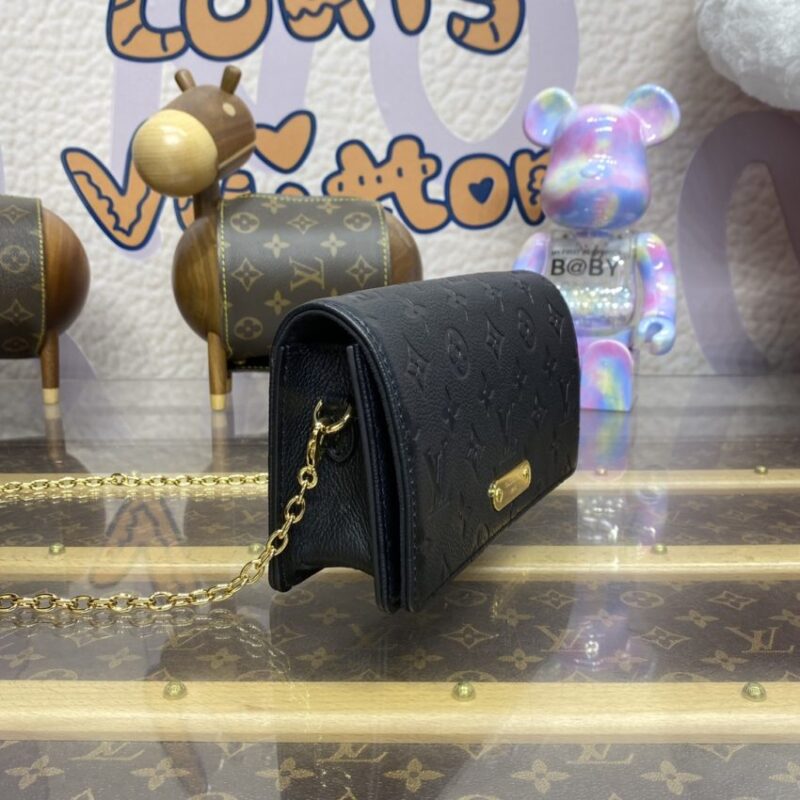 Replica Louis Vuitton Wallet On Chain Lily Black - top-tier luxury replica shoulder bag