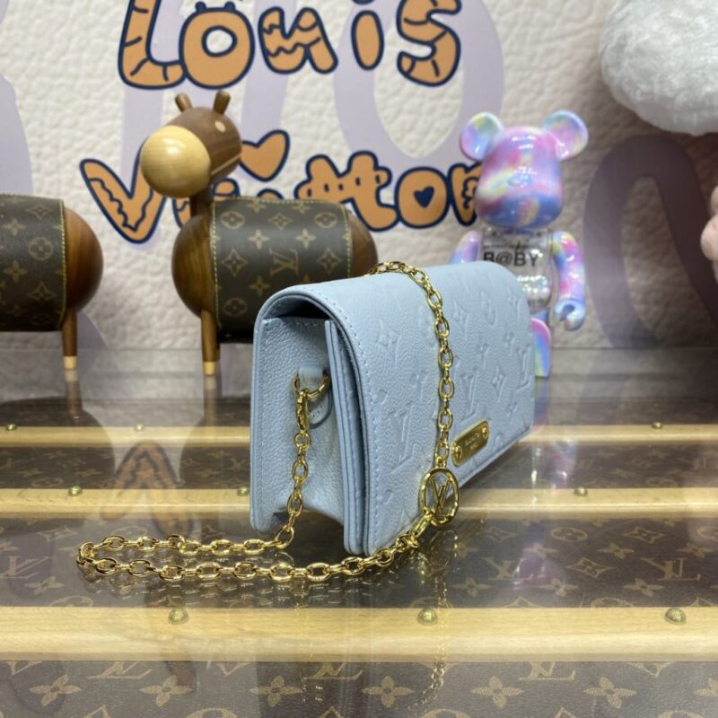Replica Louis Vuitton Wallet On Chain Lily Sky Blue - high-end fake designer purse