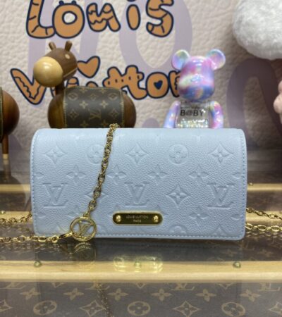 Replica Louis Vuitton Wallet On Chain Lily Sky Blue - high-quality designer bag clone