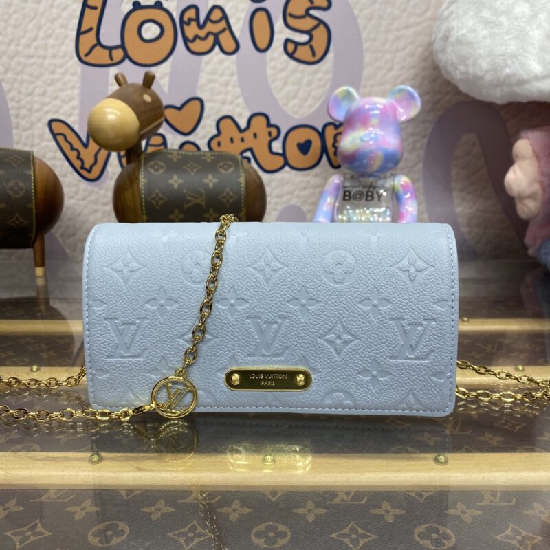 Replica Louis Vuitton Wallet On Chain Lily Sky Blue - high-quality designer bag clone