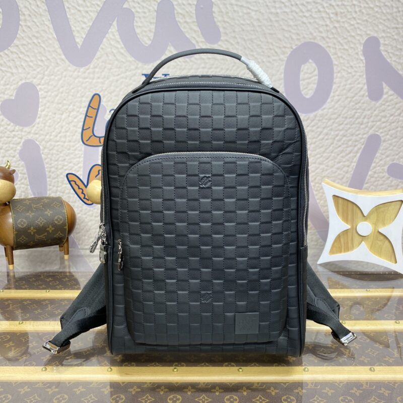 Replica Louis Vuitton Avenue Backpack Black Grid - best quality luxury bag dupe