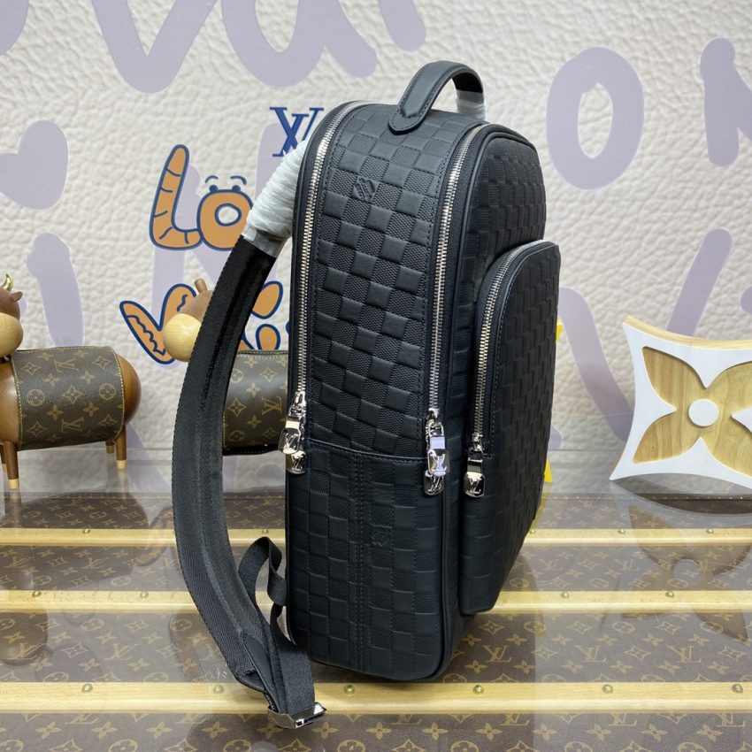 Replica Louis Vuitton Avenue Backpack Black Grid - near-authentic luxury replica handbag