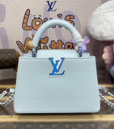 Replica Loius Vuitton Capucines Blue - top-tier luxury replica shoulder bag
