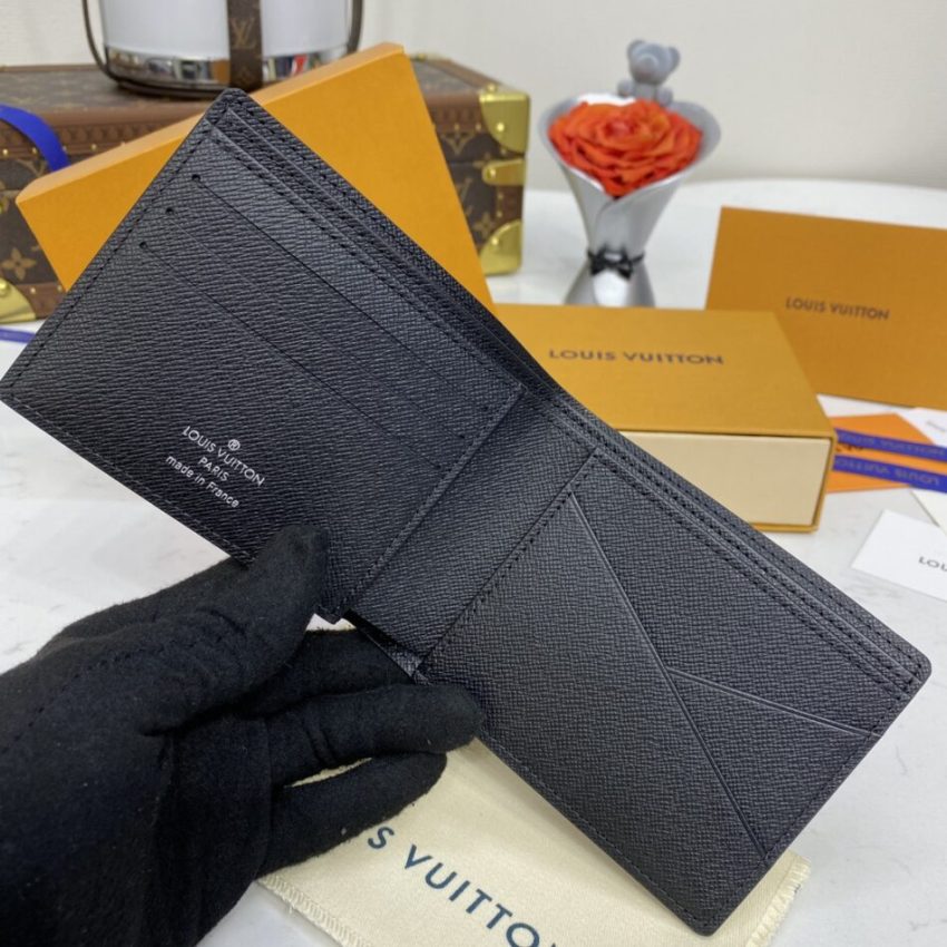 Replica Louis Vuitton Multiple Wallet Black Grid - elite superclone designer purse