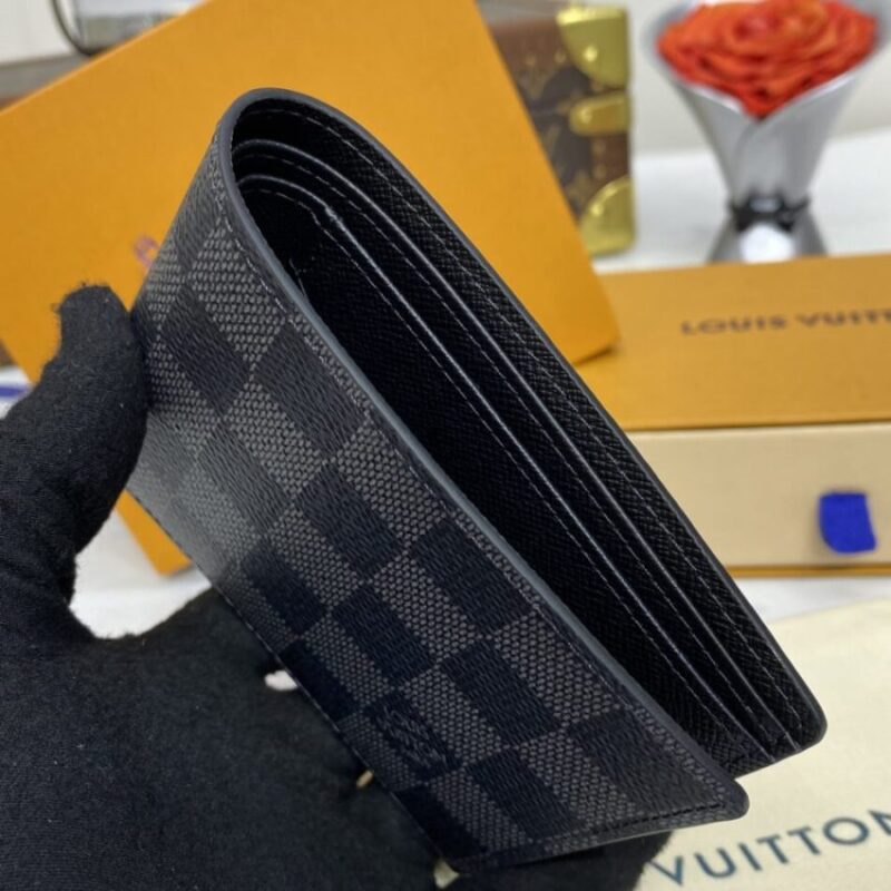Replica Louis Vuitton Multiple Wallet Black Grid - top-tier luxury replica shoulder bag
