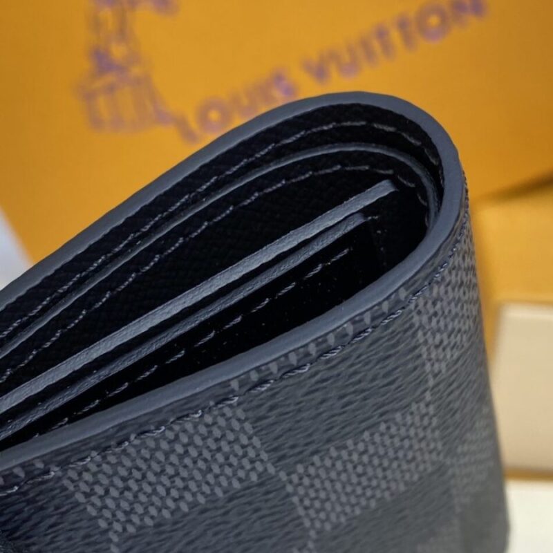 Replica Louis Vuitton Slender Wallet Black Grid - near-authentic luxury replica handbag