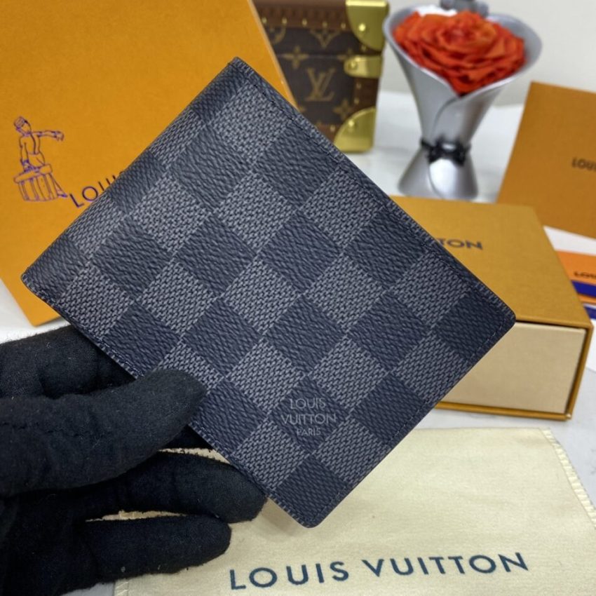 Replica Louis Vuitton Slender Wallet Black Grid - ultra-realistic fake designer tote