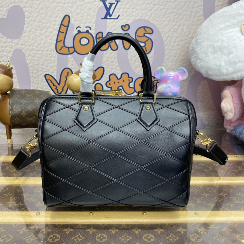Replica Louis Vuitton Speedy Bandouliere 25 Full Black - high-end fake designer purse