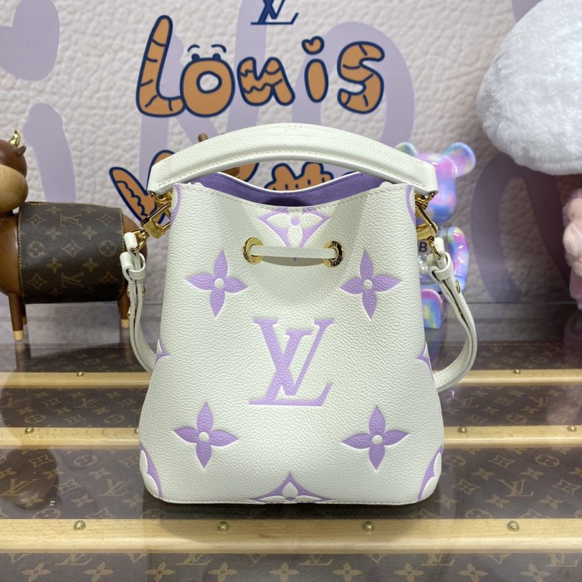 Replica Louis Vuitton NeoNoe BB Bag White-Purple - high-end fake designer purse