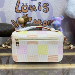Replica Louis Vuitton Pochette Metis East West Pink Grid - high-quality designer bag clone