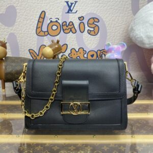 Replica Louis Vuitton Dauphine MM Black - near-authentic luxury replica handbag