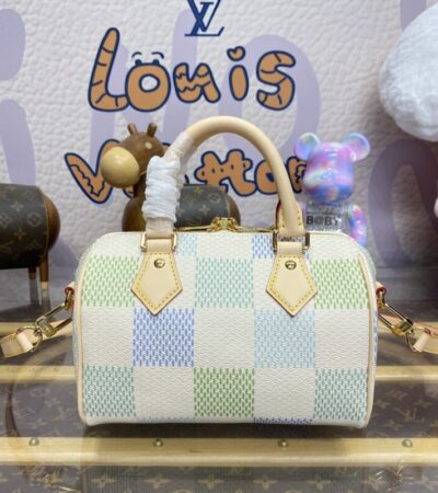 Replica Louis Vuitton Speedy Bandouliere 20 Green Grid - premium 1:1 fake handbag model