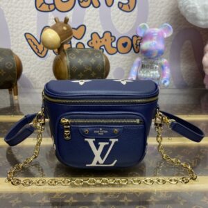 Replica Louis Vuitton Bumbag Mini Blue - top-rated replica designer bag