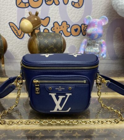Replica Louis Vuitton Bumbag Mini Blue - top-rated replica designer bag