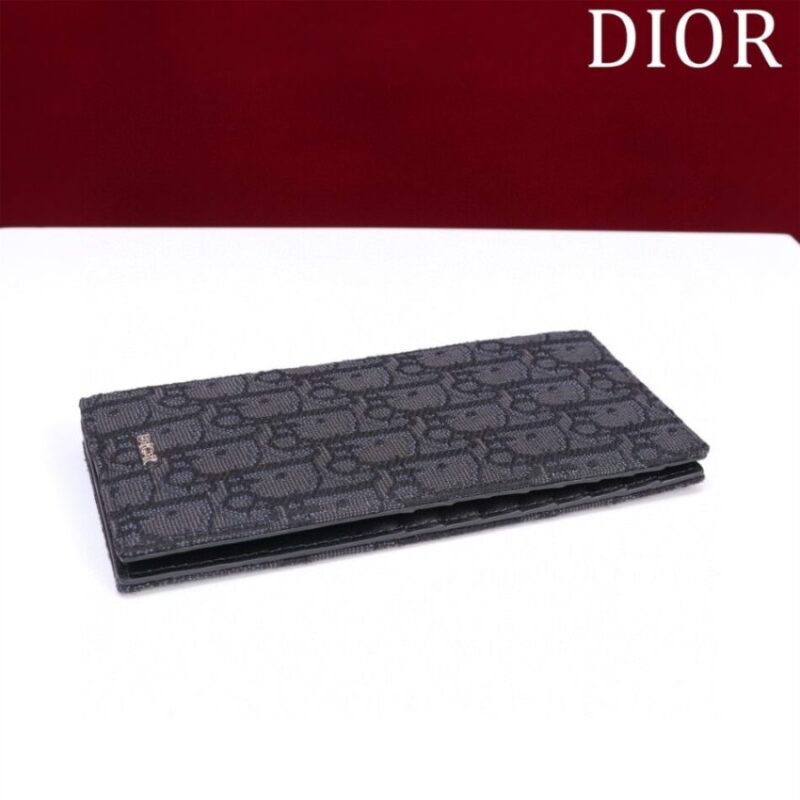 Replica Dior Long Jacquard Wallet Black - 1:1 designer replica handbag