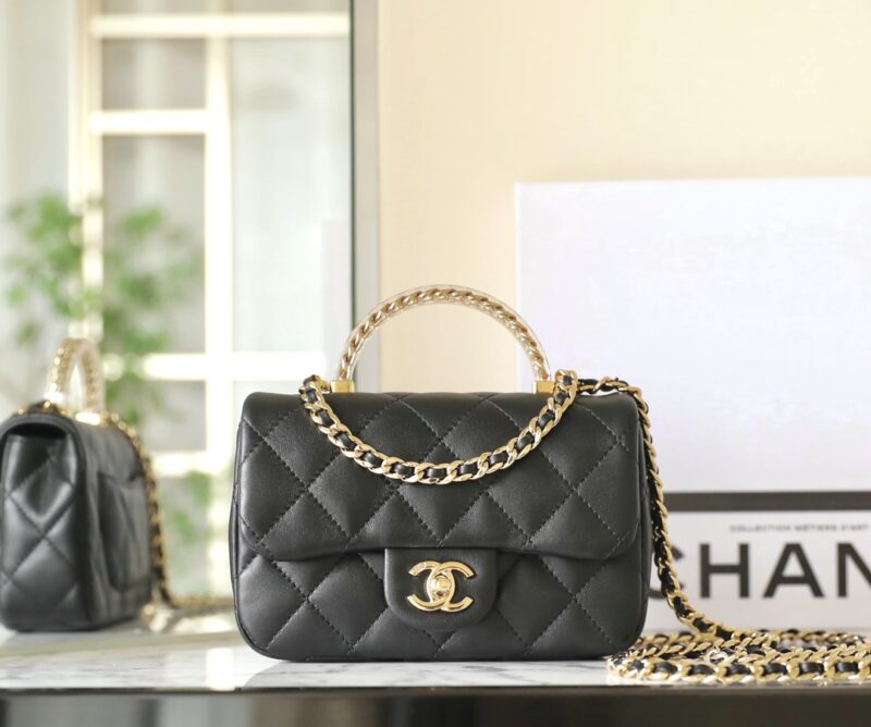 Replica CHANEL CF 19 cm Handle Black - top-rated replica designer bag