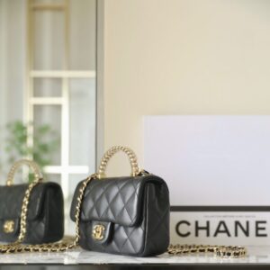 Replica CHANEL CF 19 cm Handle Black - best quality luxury bag dupe