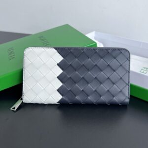 Replica Bottega Veneta Zip Long Wallet White&Blue - high-accuracy replica luxury purse