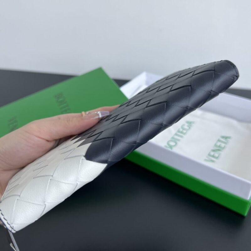 Replica Bottega Veneta Zip Long Wallet White&Blue - best quality luxury bag dupe