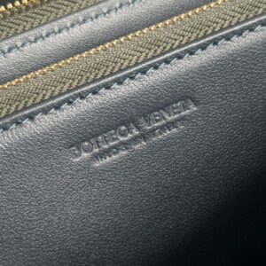 Replica Bottega Veneta Zip Long Wallet Green Grid - premium 1:1 fake handbag model