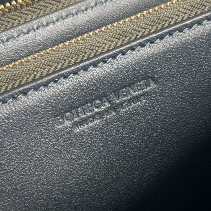 Replica Bottega Veneta Zip Long Wallet Green Grid - premium 1:1 fake handbag model