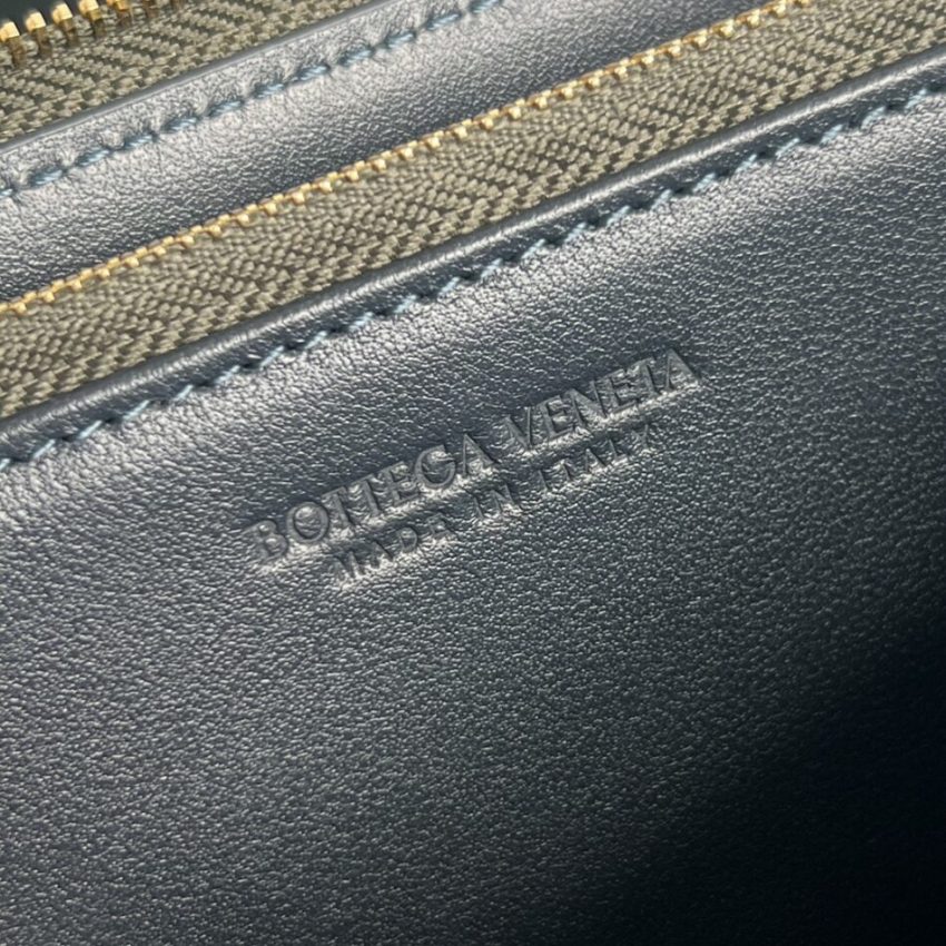 Replica Bottega Veneta Zip Long Wallet Green Grid - premium 1:1 fake handbag model