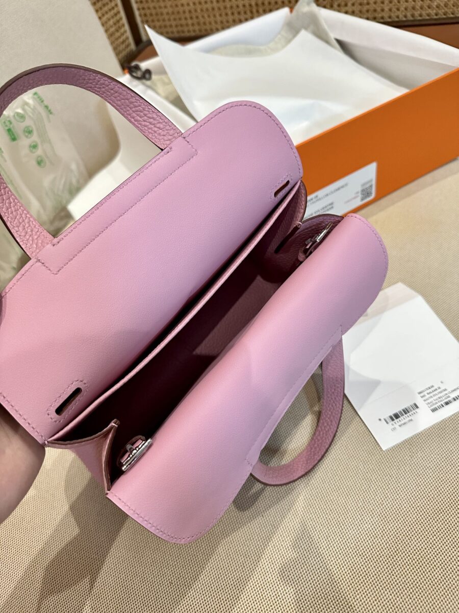 Replica Hermes Halzan Pink - authentic-look luxury purse replica