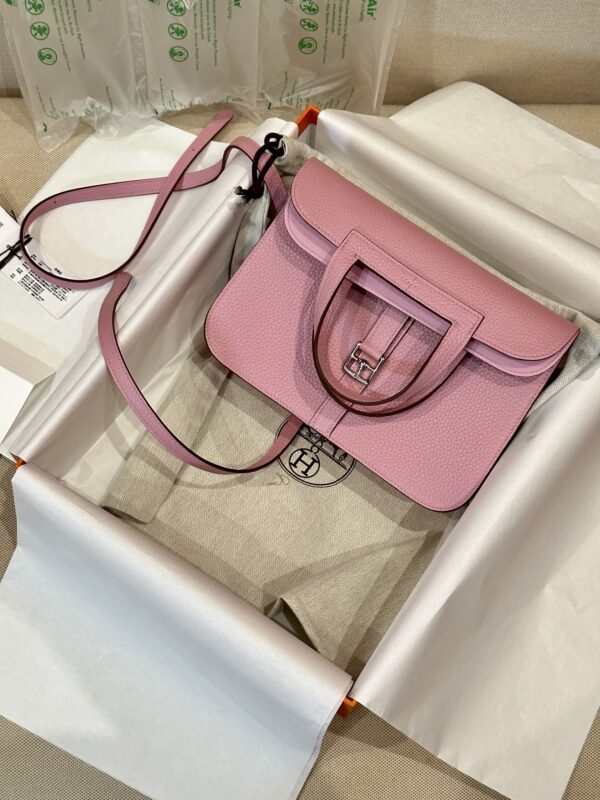 Replica Hermes Halzan Pink - top-rated replica designer bag