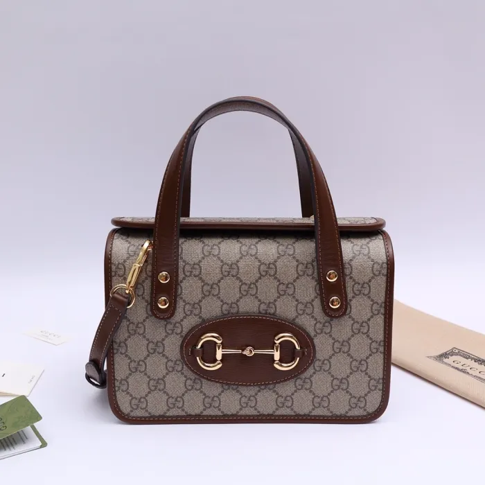 Replica GUCCI HORSEBIT 1955 MINI CANVAS TOTE IN NEUTRALS - ultra-realistic fake designer tote