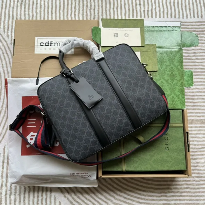 Replica GUCCI GG BLACK BRIEFCASE - authentic-look luxury purse replica