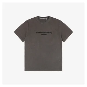 Alexander Wang Glitter Micro Logo Letter Print T-Shirt