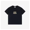 Ami Playful Alphabet Patchwork Embroidery T-Shirt (Black/Beige)
