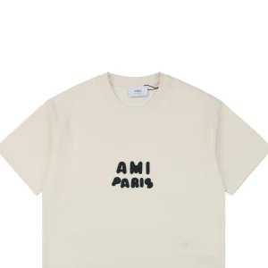 Ami Playful Alphabet Patchwork Embroidery T-Shirt White