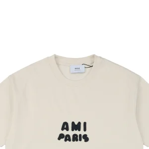 Ami Playful Alphabet Patchwork Embroidery T-Shirt White