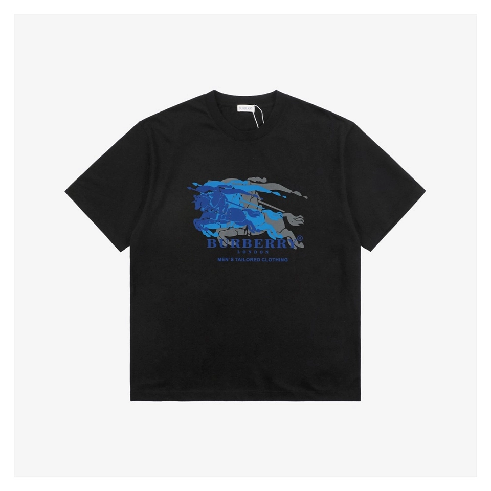 BBry Blue Equestrian Knight Overprint T-Shirt