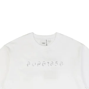 BBry Cutout Letter & Equestrian Appliqué T-Shirt White