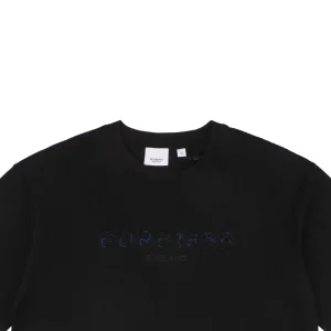 BBry Cutout Letter & Equestrian Appliqué T-Shirt Black